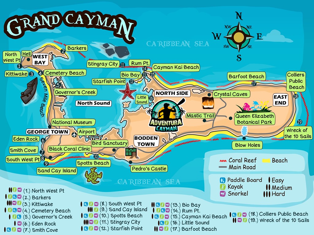 cayman islands map kiddometer