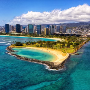 honolulu aerial oahu