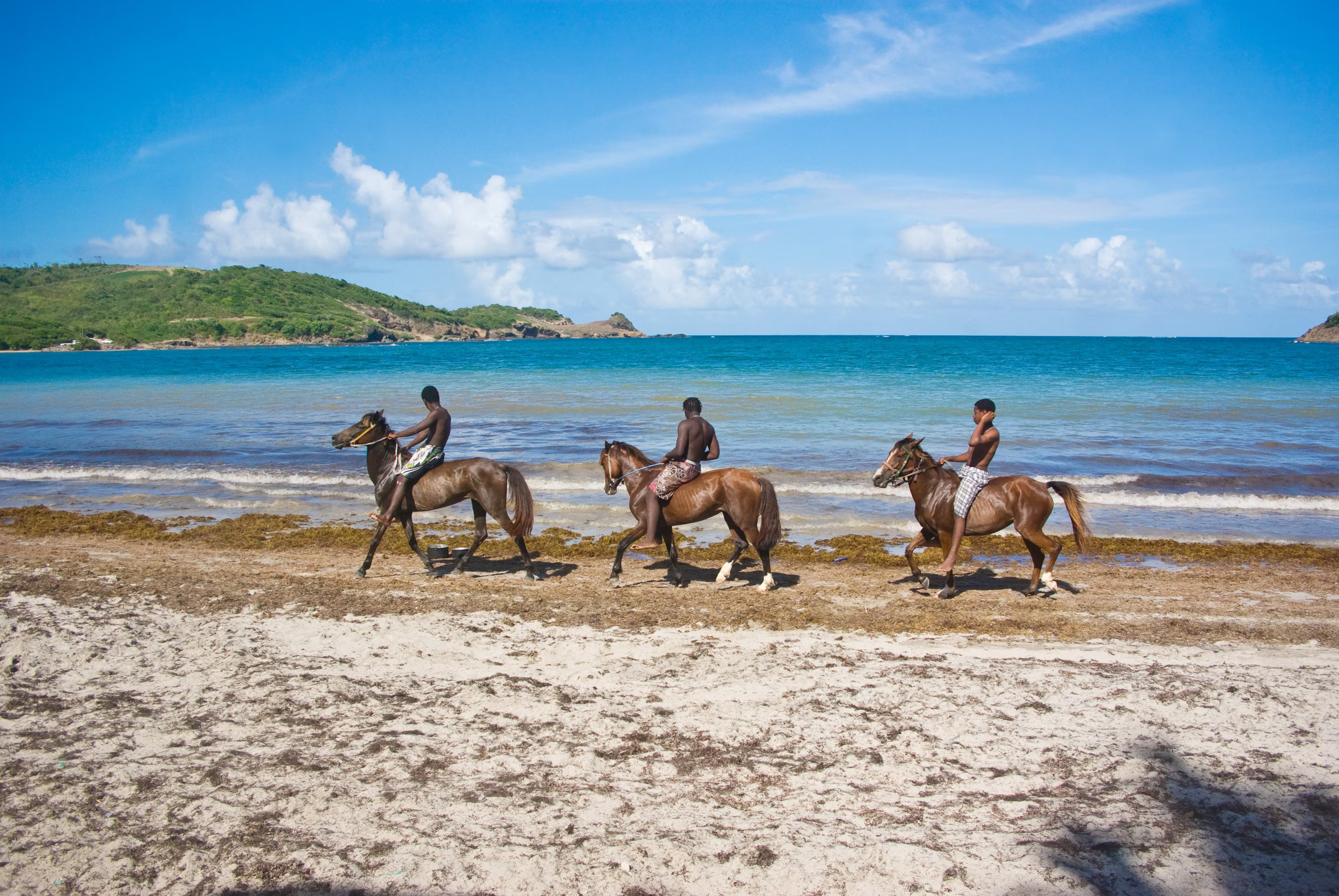 Horseback Riding on Cas En Bas Beach