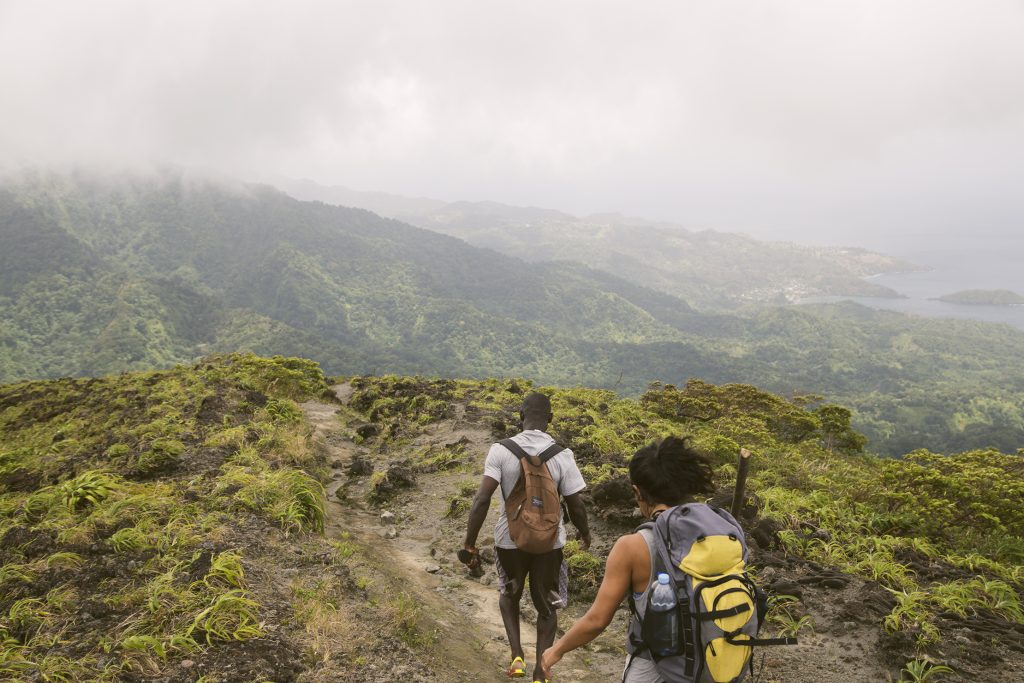 family hiking st vincent