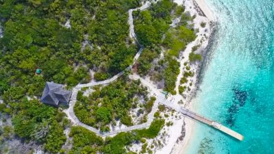 little water cay aerial-iguana-island turks-caicos