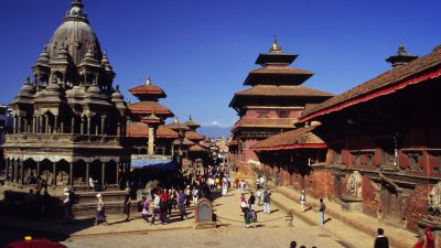 Kathmandu temple visitors