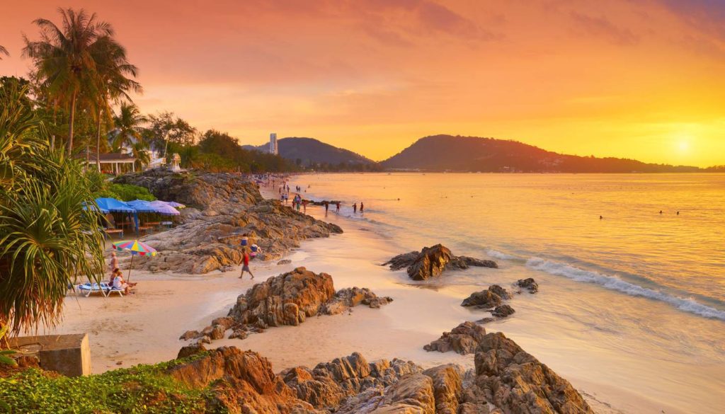 phuket beach sunset