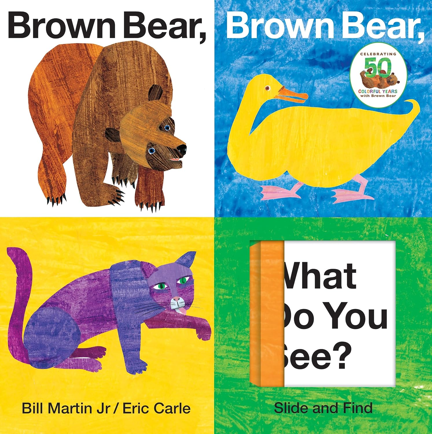 Brown Bear, Brown Bear, What Do You See? Slide and Find: An interactive board book edition of the classic Eric Carle picture book (Brown Bear and Friends) book cover
