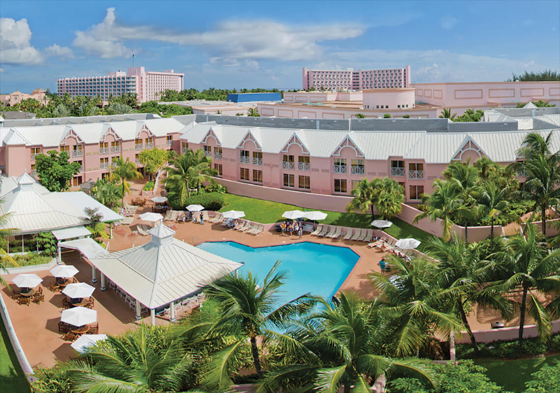 Comfort Suites Paradise Island pool and courtyard, Bahamas