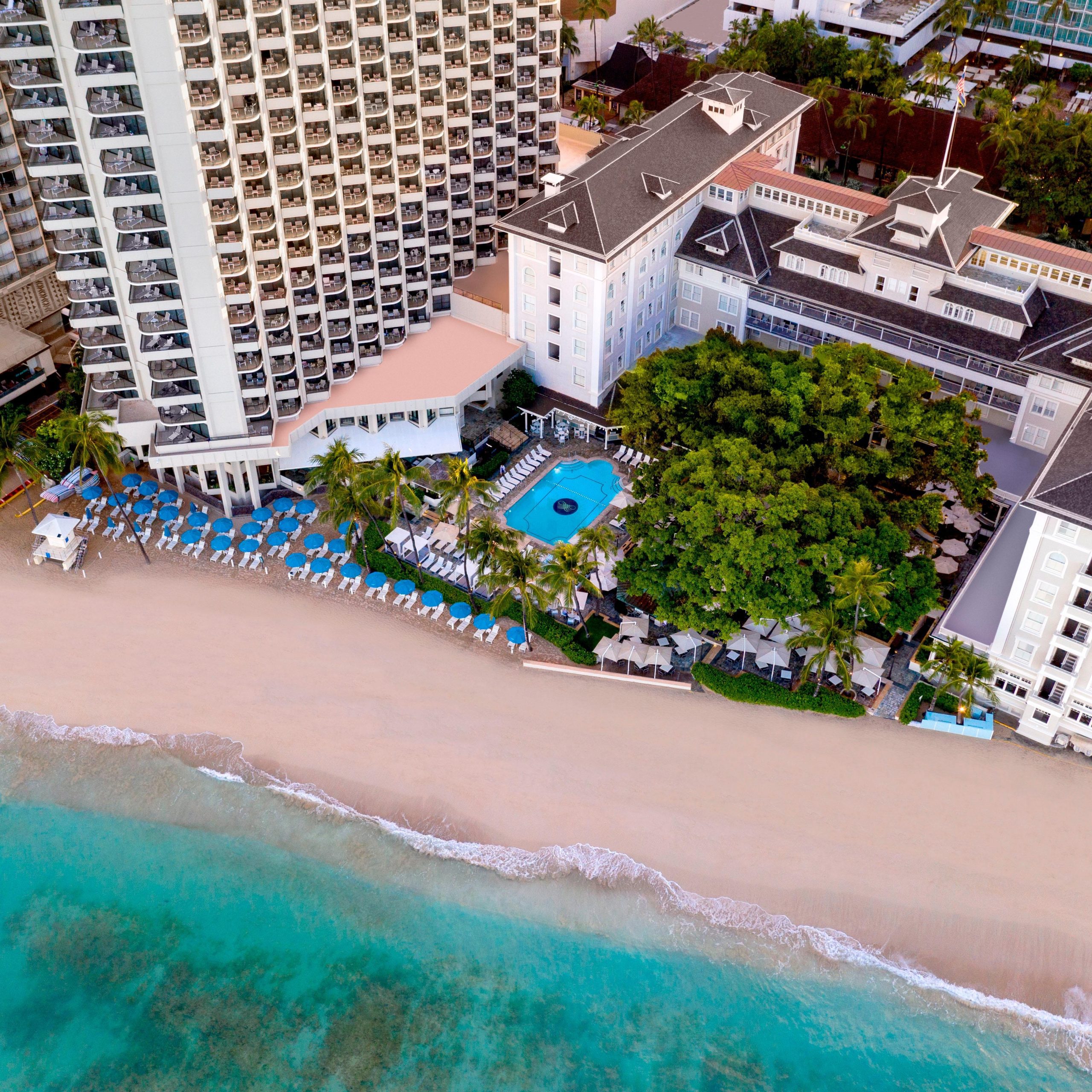 Moana Surfrider A Westin Resort and Spa Waikiki Beach aerial view