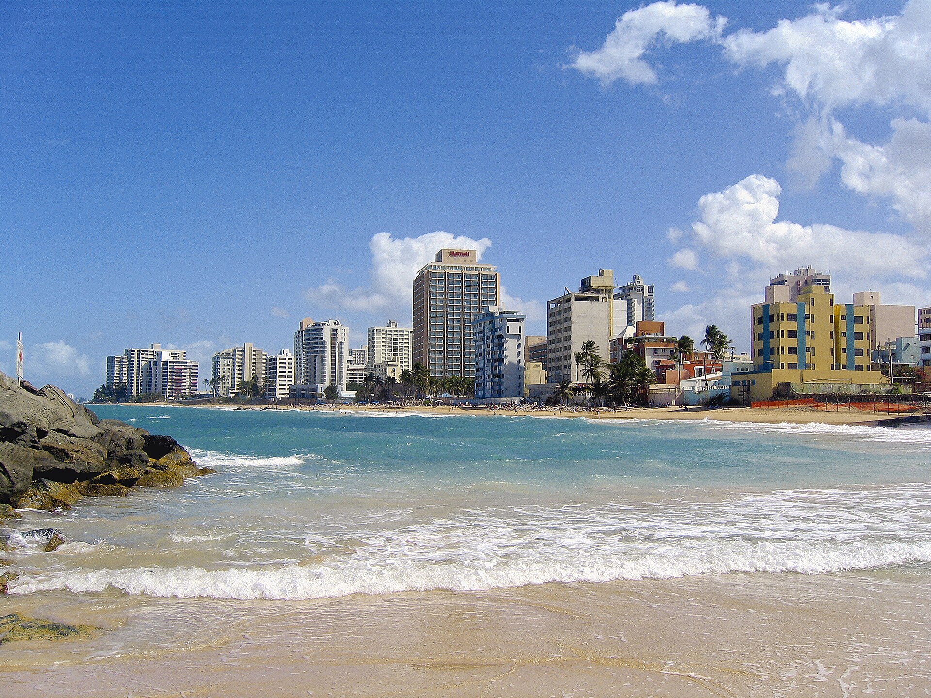 Condado beach and San Juan skyline Puerto Rico