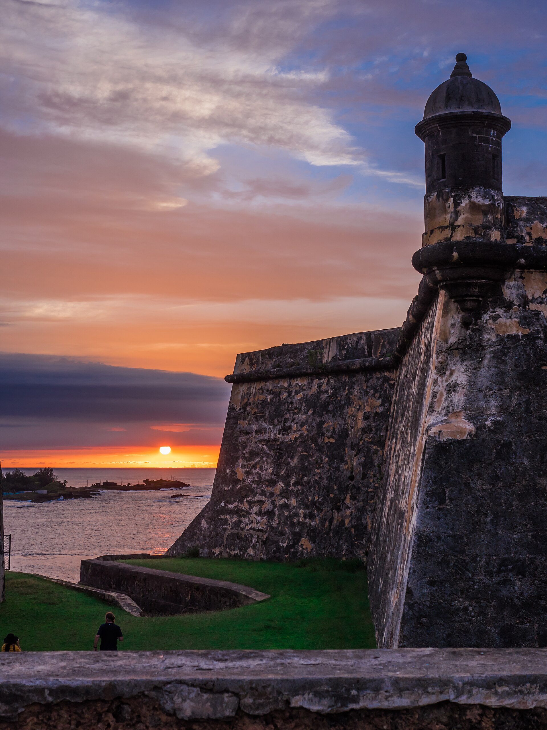 Sunset over a fort in San Juan Puerto Rico