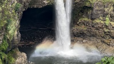 Rainbow Falls waterfall Hilo Big Island rainy day
