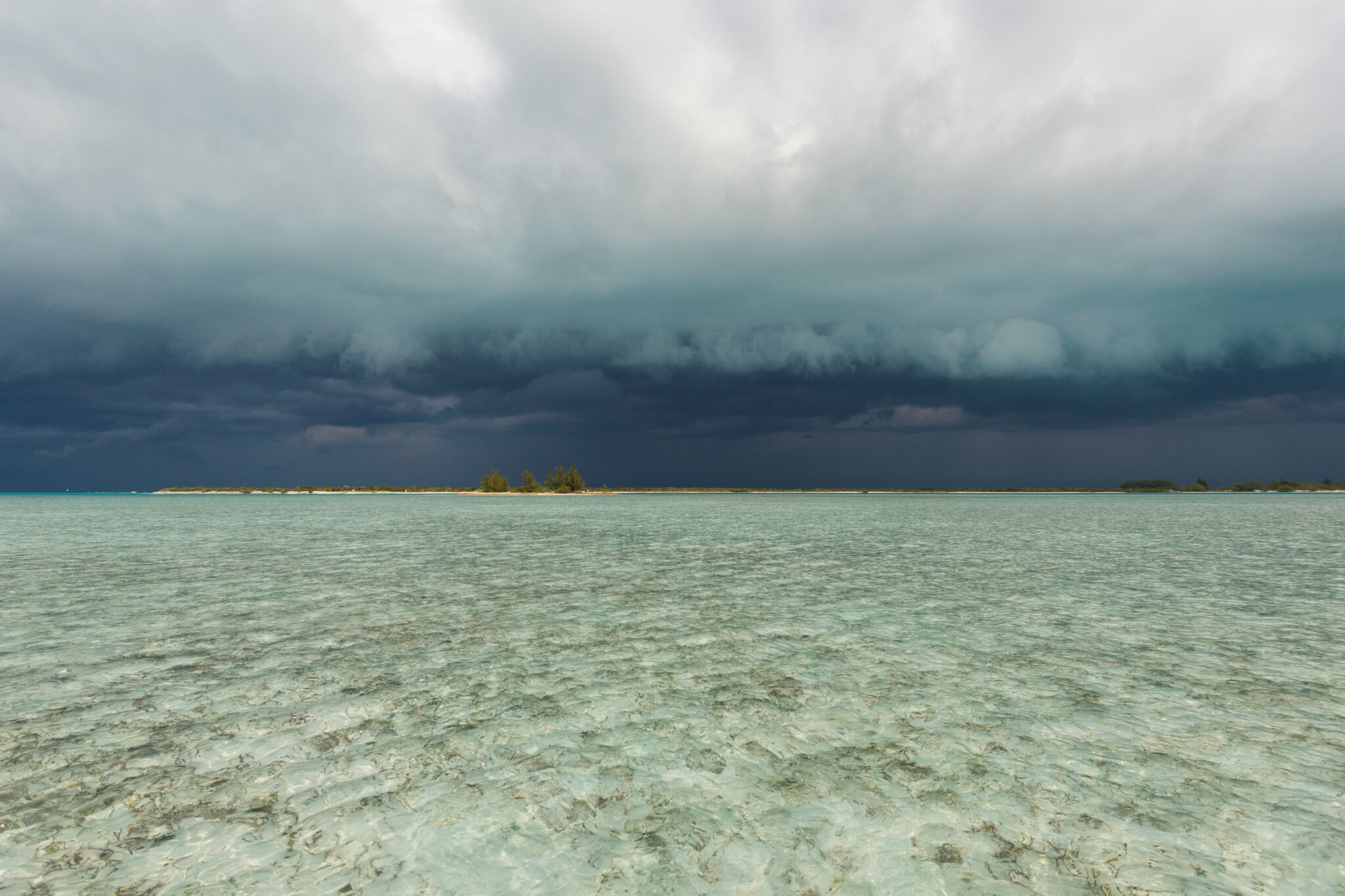 A storm approaching over a small cay near Providenciales, Turks and Caicos