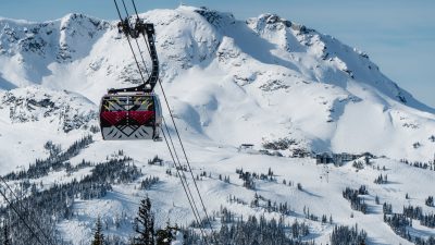 Whistler Blackcomb ski slopes in winter